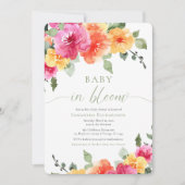 ベイビー イン ブルームの明るい春と夏の花のシャワー 招待状 (正面)