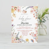 ベイビー・イン・ブルームの花々 ワイルドフラワーの優しい絵 招待状 (スタンド正面)