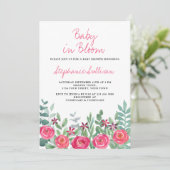 ベイビー・イン・ブルームの花の女の子のベビーシャワー 招待状 (スタンド正面)