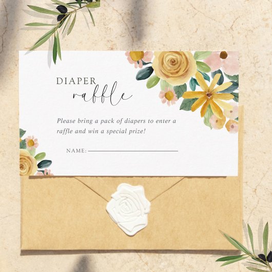 ベイビー・イン・ブルーム イエロー・フローラル おむつ エンクロージャーカード