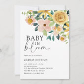 ベイビー・イン・ブルーム イエロー・フローラル 招待状 (正面)