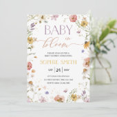ベイビー イン ブルーム ガール ベビー シャワー 招待状 (スタンド正面)
