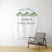 ベイビー・イン・ブルーム シャワー グリーン ボタニカル タペストリー (インサイチュ)