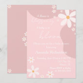 ベイビー・イン・ブルーム ダイシー ベビーシャワー ピンク インビテーション (正面/裏面)