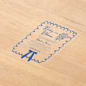 ベイビー・イン・ブルーム・ドゥードルベイビーシャワー招待状 アクリル招待状 (レイダウン)