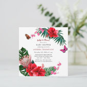 ベイビー イン ブルーム | バタフライ フラワーベイビーシャワー 招待状 (スタンド正面)