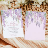 ベイビー・イン・ブルーム パープル藤の花 赤ちゃん歓迎会 招待状