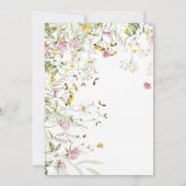 ベイビー・イン・ブルーム ピンクとイエローのワイルドフラワーのシャワー 招待状 (裏面)
