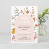 ベイビー・イン・ブルーム ピンクのアーチの女の子のシャワー 招待状 (スタンド正面)