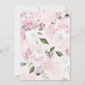 ベイビー・イン・ブルーム ピンクのバラの花のベビーシャワー 招待状 (裏面)