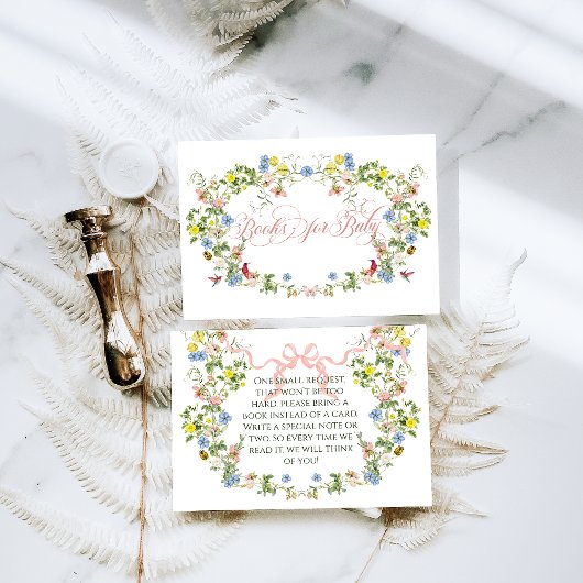 ベイビー・イン・ブルーム ピンクリボン 花の女の子 ベイビーシャワー エンクロージャーカード