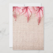 ベイビー・イン・ブルーム ピンク リネン フラワーズ ベイビーシャワー 招待状 (裏面)