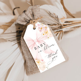 ベイビー イン ブルーム ピンク リボン ベビーシャワー ギフトタグ