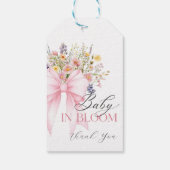 ベイビー イン ブルーム ピンク リボン ベビー シャワー ギフト タグ (裏面)