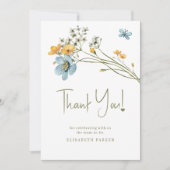 ベイビー イン ブルーム フラワーのベイビーシャワー お礼カード 招待状 (正面)