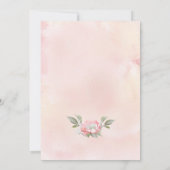 ベイビー イン ブルーム フラワーズ エレガント ピンク 女の子 ベイビー シャワー 招待状 (裏面)