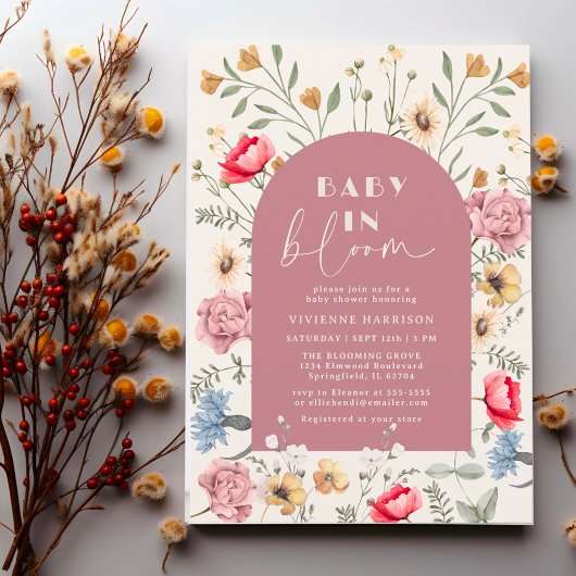 ベイビー・イン・ブルーム フラワーベイビーシャワー 招待状