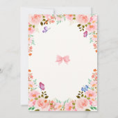 ベイビー イン ブルーム フラワー バタフライ ボウ ベイビー シャワー 招待状 (裏面)