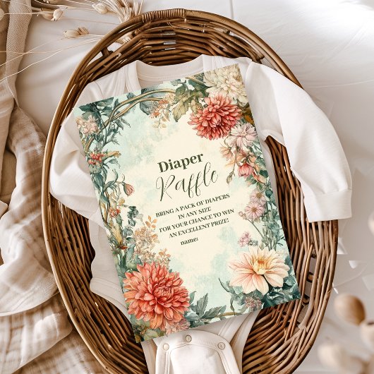 ベイビー・イン・ブルーム・フローラル・ワイルドフラワー・ディーパ・ラッフル エンクロージャーカード