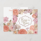 ベイビー・イン・ブルーム ベイビーシャワーのご招待 招待状 (正面/裏面)