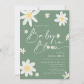 ベイビー・イン・ブルーム ベイビーシャワー ダイシー セージグリーン 招待状 (正面)