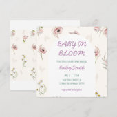 ベイビー イン ブルーム ベイビーシャワー 招待状 (正面/裏面)