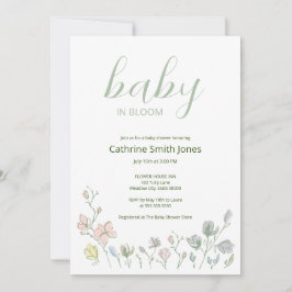 ベイビー・イン・ブルーム ベイビーシャワー 男女兼用 招待状