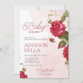 ベイビー イン ブルーム ベイビー シャワー 春 夏 花 招待状 (正面)