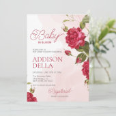 ベイビー イン ブルーム ベイビー シャワー 春 夏 花 招待状 (スタンド正面)