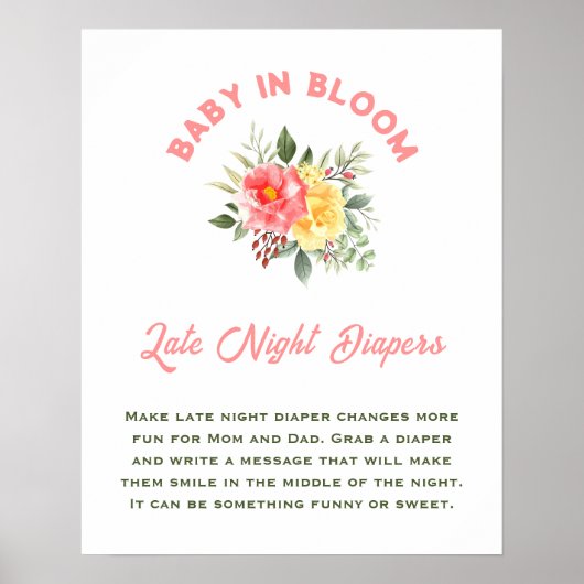 ベイビー イン ブルーム ベイビー シャワー 深夜のおむつ ポスター (正面)