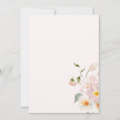 ベイビー イン ブルーム ボウ ソフト ピンク ベビー シャワー 招待状 (裏面)