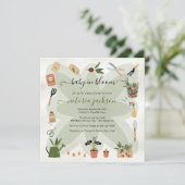 ベイビー・イン・ブルーム ボーホー ガーデン ベイビー シャワー 招待状 (スタンド正面)