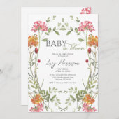 ベイビー イン ブルーム メドウ フラワーズ ウォーターカラー 招待状 (正面/裏面)
