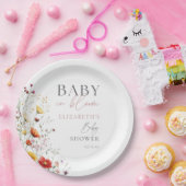 ベイビー・イン・ブルーム ワイルドフラワーズ フラワーベビーシャワー ペーパープレート (パーティー)
