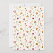 ベイビー・イン・ブルーム ワイルドフラワー・フローラルガール ベイビーシャワー 招待状 (裏面)