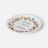 ベイビー・イン・ブルーム ワイルドフラワー ブライダルシャワー オーダーメイド ペーパープレート (アングル)