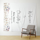 ベイビー・イン・ブルーム ワイルドフラワー ベイビーシャワー タペストリー (インサイチュ(横))