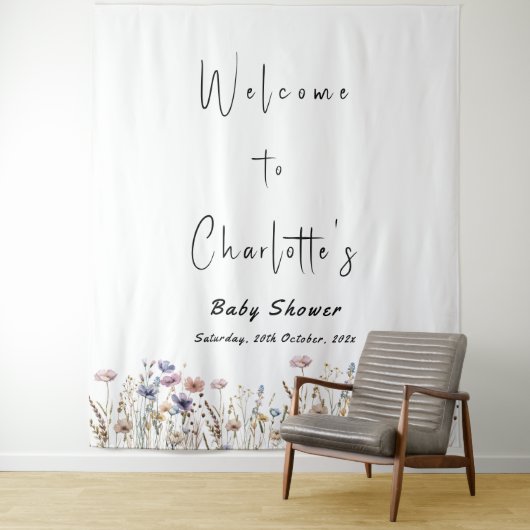 ベイビー・イン・ブルーム ワイルドフラワー ベイビーシャワー タペストリー (インサイチュ)