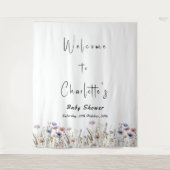 ベイビー・イン・ブルーム ワイルドフラワー ベイビーシャワー タペストリー (正面)