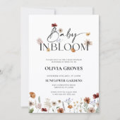 ベイビー・イン・ブルーム ワイルドフラワー ベイビーシャワー 招待状 (正面)