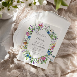 ベイビー・イン・ブルーム ワイルドフラワー ベイビーシャワー 招待状