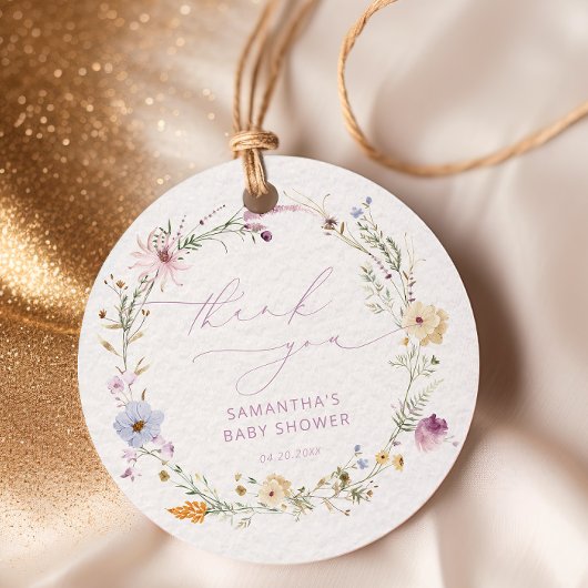 ベイビー・イン・ブルーム ワイルドフラワー ベイビー シャワー サンクス フェイバータグ