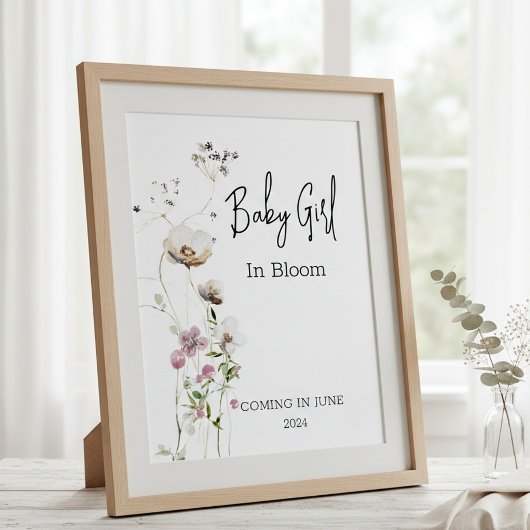 ベイビー・イン・ブルーム ワイルド・フラワー・シャワー 女の子 ポスター