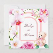 ベイビー・イン・ブルーム 女の子のベビーシャワーパーティー 💐 招待状 (正面)