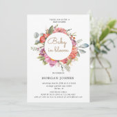 ベイビー・イン・ブルーム 春の花びら ベイビーシャワーの招待状 (スタンド正面)