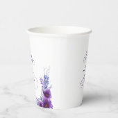 ベイビー イン ブルーム 水彩 紫の花のベビーシャワー 紙コップ (右)