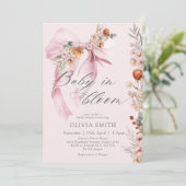 ベイビー・イン・ブルーム 秋のガーデン ベイビーシャワー 招待状 (スタンド正面)