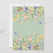ベイビー・イン・ブルーム 緑のワイルドフラワー ベイビーシャワー 招待状 (裏面)