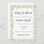 ベイビー イン ブルーム - 繊細な芍薬 招待状 (正面/裏面)