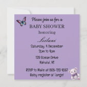 ベイビー・イン・ブルーム 花のベビーシャワー 男女兼用招待状 招待状 (裏面)